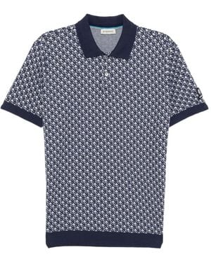 Sandbanks Poloshirt mit Jacquard-Monogramm - Blau