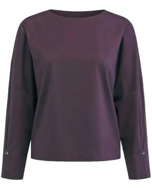 Liviana Conti Button-Cuff Long-Sleeve Top - Purple