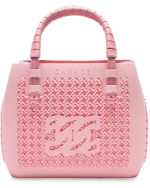 Casadei C-Chain 3D-Textured Shoulder Bag - Pink