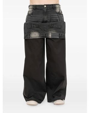Juun.J Pantalon Ample Superposé - Noir