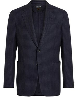 ZEGNA Kariertes Sakko - Blau