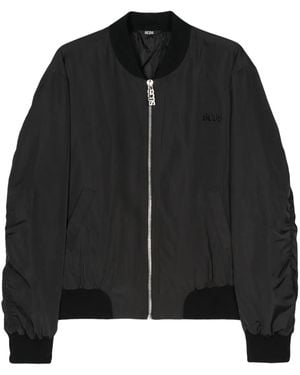 Gcds Bomber Jacket With Embroidered Logo - Black