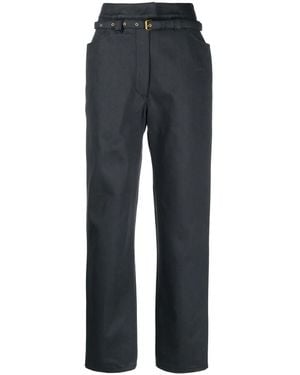 Veronique Leroy Belted-Waist Tailored Trousers - Blue