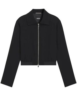 BOSS Regular-Fit Zip-Up Jacket - Black