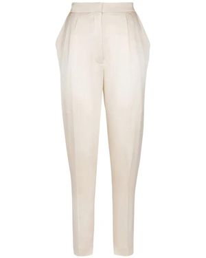 Balmain Silk Straight Tailored Trousers - White