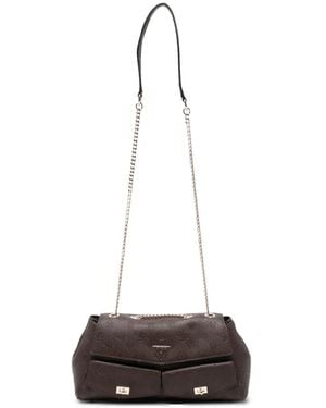 Guess Logo-Embossed Chain-Strap Shoulder Bag - White