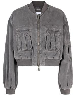 Blumarine Bomberjacke Mit Weiten Ärmeln - Grau