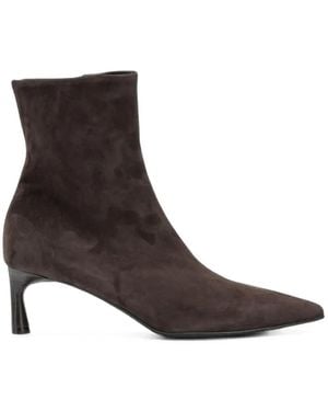 Halmanera Pointed-Toe Suede Ankle Boots - Brown