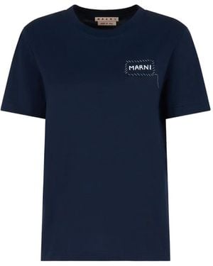 Marni Logo-Printed T-Shirt - Blue