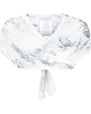 Philosophy Di Lorenzo Serafini Graphic-print Crop Top - White