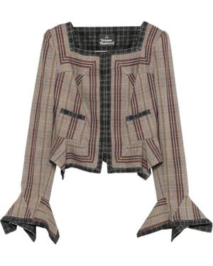 Vivienne Westwood Dandy Double-Breasted Check Jacket - White