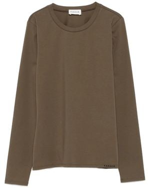 P.A.R.O.S.H. Long-Sleeve Crew-Neck T-Shirt - Brown