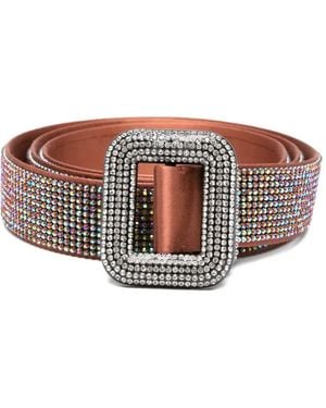 Benedetta Bruzziches Venus Crystal-Embellished Belt - Brown