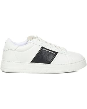 Emporio Armani Lace-up Trainers - White