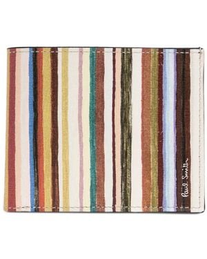 Paul Smith Striped Leather Cardholder - White