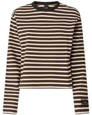Pinko Striped Long-Sleeve T-Shirt - Black