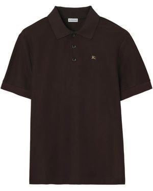 Burberry Polo Con Logo Bordado - Negro