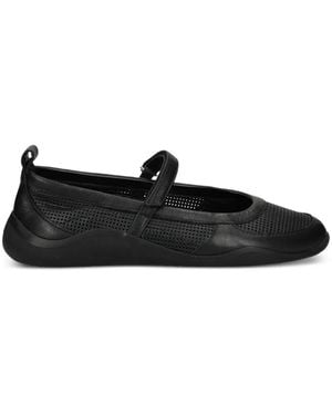 Vic Matié Perforated Leather Ballet Flats - Black