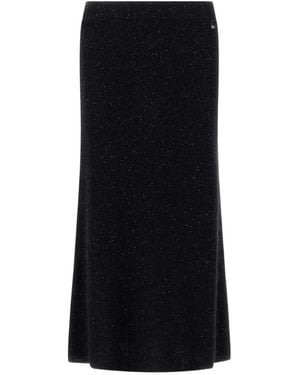 Herno Fisherman's Rib-Knit Maxi Skirt - Black