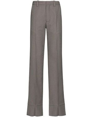 Marni Houndstooth-Pattern Straight-Leg Trousers - Grey