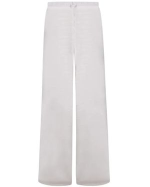 Rohe Pantalones Palazzo De Satén - Blanco