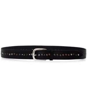 Orciani Studded Leather Belt - White