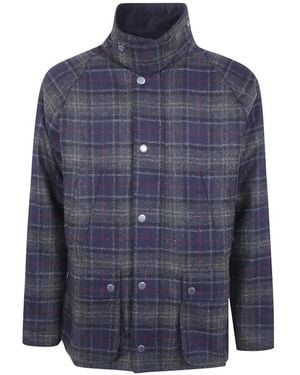 Barbour Tartan Bedale Wool Jacket - Blue