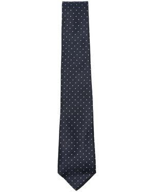 Canali Polka-Dot Silk Tie - Blue