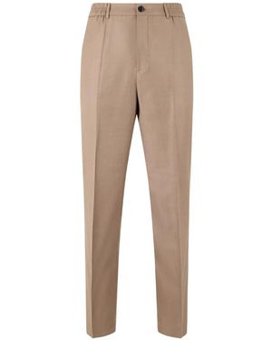 Slowear Elasticated-Waistband Tapered Trousers - Natural