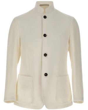 Eleventy Blazer With Korean Collar - White