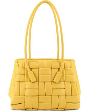 THEMOIRÈ Weaved Leila Leather Shoulder Bag - Yellow