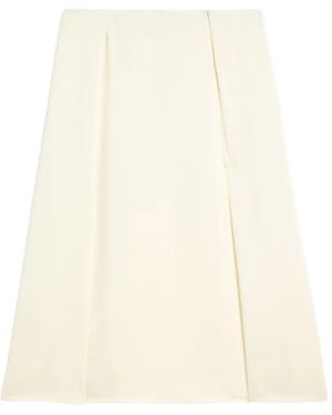 Jil Sander Pleated A-Line Skirt - White