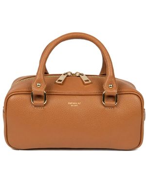 Avenue Double-Zip Top-Handle Bag - Brown