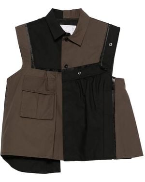Sacai Sleeveless Pocket Shirt - Black