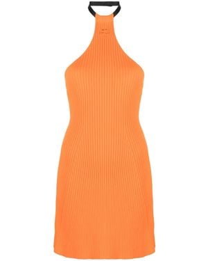 Courreges Short Ribbed Dress - Orange