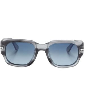 Persol ストライプ スクエアフレームサングラス - ブルー