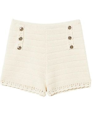 Twinset Crochet-Knit Shorts - Natural