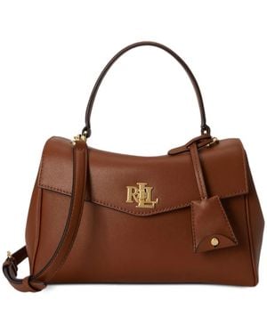 Ralph Lauren Small Farrah Leather Satchel Bag - Brown