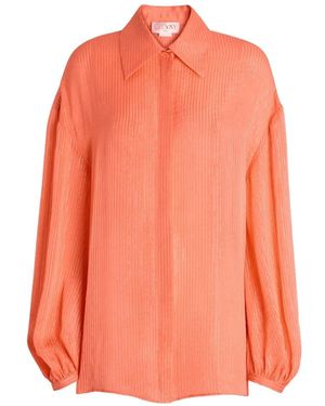 Genny Balloon-Sleeve Top - Orange
