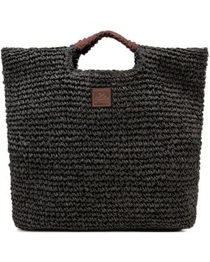 Sundek Lai Straw Tote Bag - Black