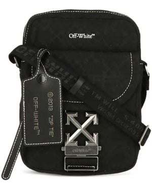 Off-White c/o Virgil Abloh Arrows-Plaque Zip Tie Crossbody Bag - Black
