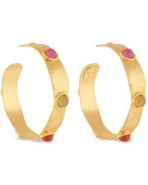 Sylvia Toledano Bianca Gemstone-Embellished Hoop Earrings - Metallic