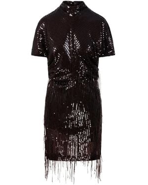 FEDERICA TOSI Sequin-Embellished Fringed Mini Dress - Black