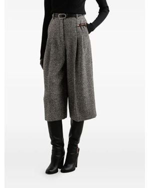 Dolce & Gabbana Tweed Pleated Trousers - Black