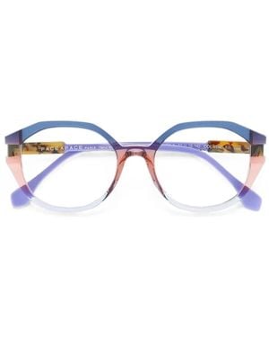 Face A Face Geometric-Frame Glasses - White