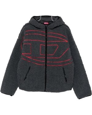 DIESEL Hooded Logo-Detail Jacket - Blue