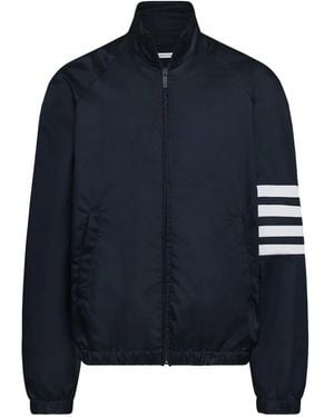 Thom Browne Shiny Ripstop Raglan 4-Bar Track Jacket - Blue