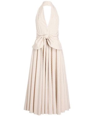 Patou Halterneck Knot Midi Dress - White