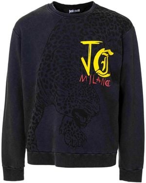 Just Cavalli Sudadera con estampado de leopardo - Azul