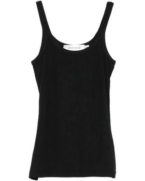 AYA MUSE Fein geripptes Trägershirt - Schwarz
